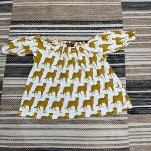 Milkbarn Printed Cheetah Organic Cotton Dress Yellow White Size 12-18 Months